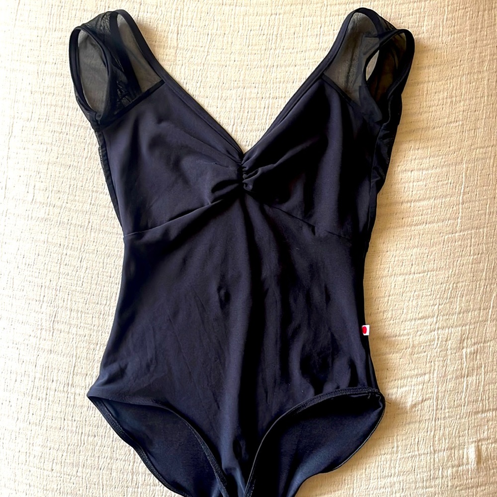 Yumiko leotard size medium. Custom mesh with gorgeous cap sleeve and mesh back.